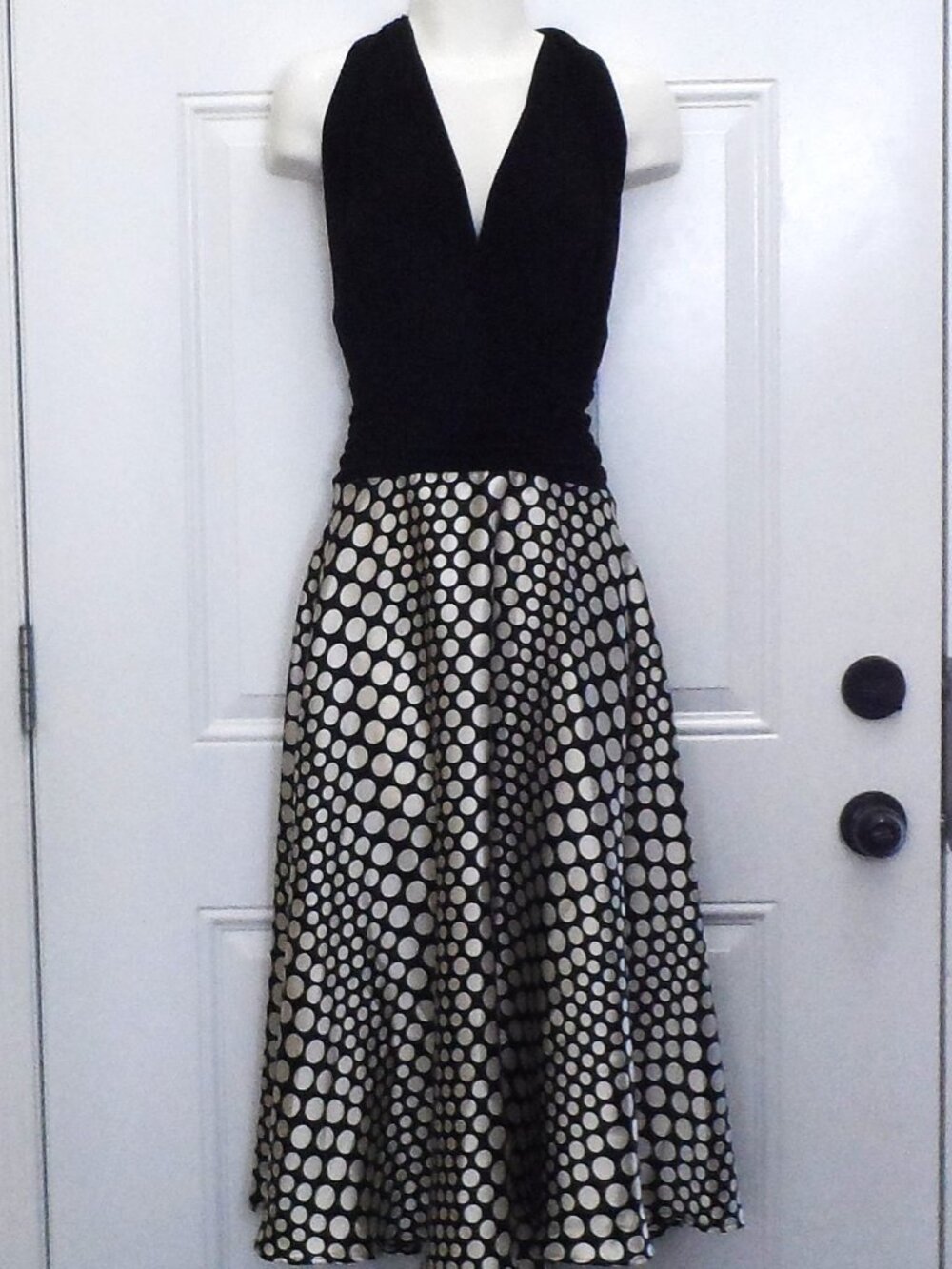 Connected Apparel - Backless sleeveless  Halter Top Stretch  Maxi Dress- sz.16